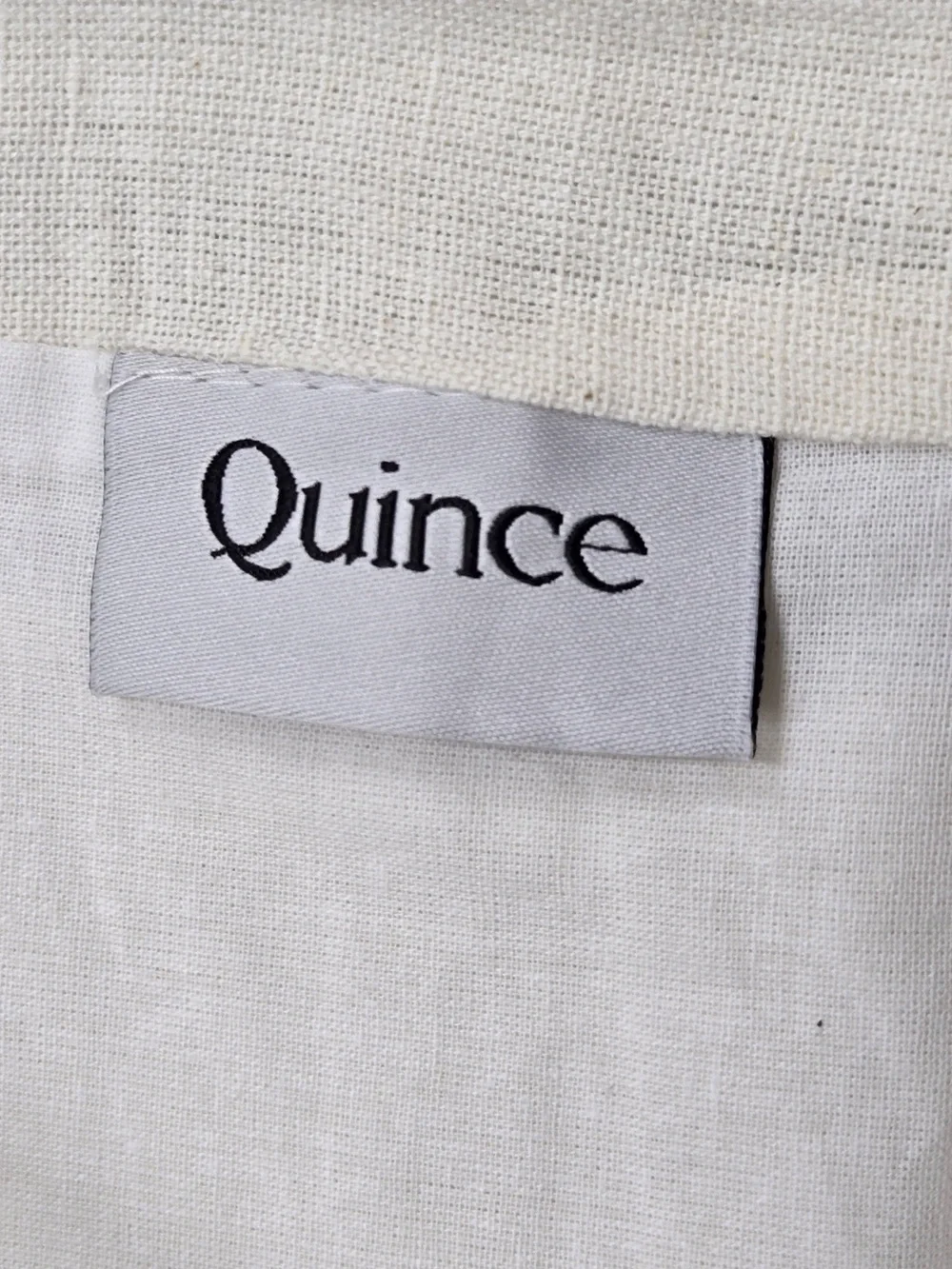 NWT QUINCE Set Of 2 48x96 Coastal Stripe Linen Cotton Curtains Ivory/Blue 9200